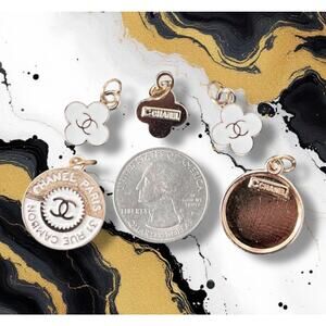 3 Piece Rue White Earring/Necklace Making Charm Pendant Pull